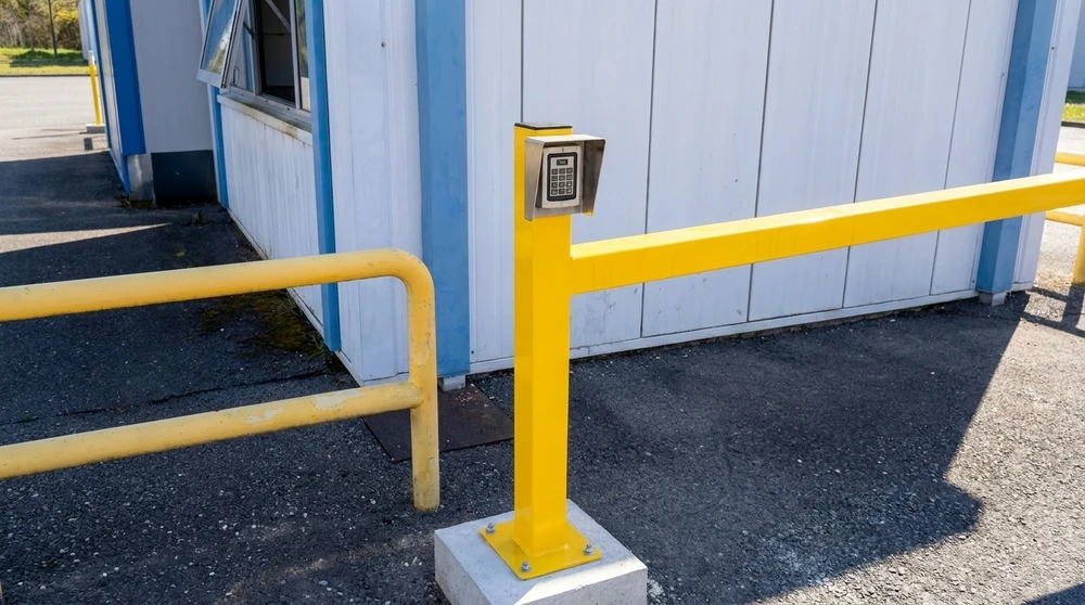 Entrée sécurisée extérieure d'un site industriel ou de stockage